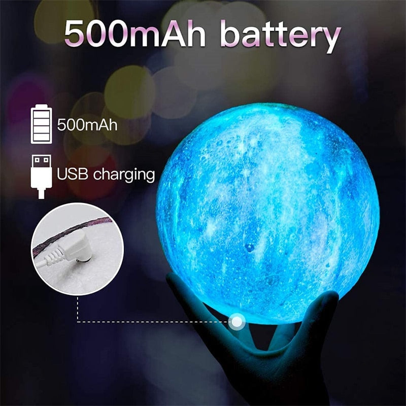 Moon Lamp, Galaxy Night Light, 16 Colors Large galaxy light 3D printing Moon Night