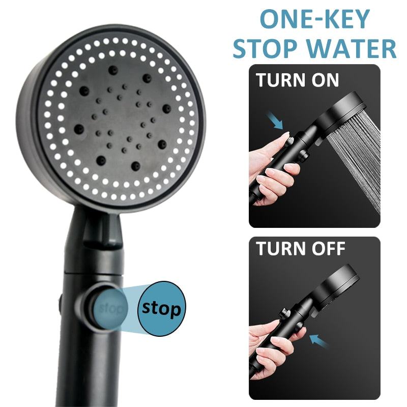 Saving Water Shower Head  5 Mode Adjustable High Pressure Shower