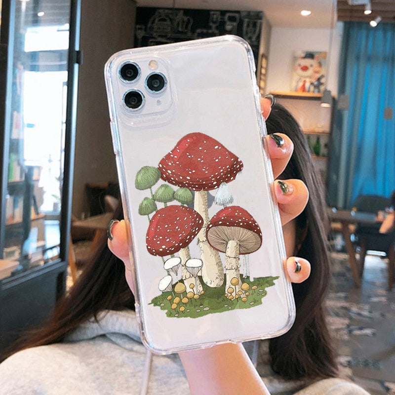 Mushroom Phone Case For iPhone 13 14 12 11 Pro Max Mini X XR XS 14Plus
