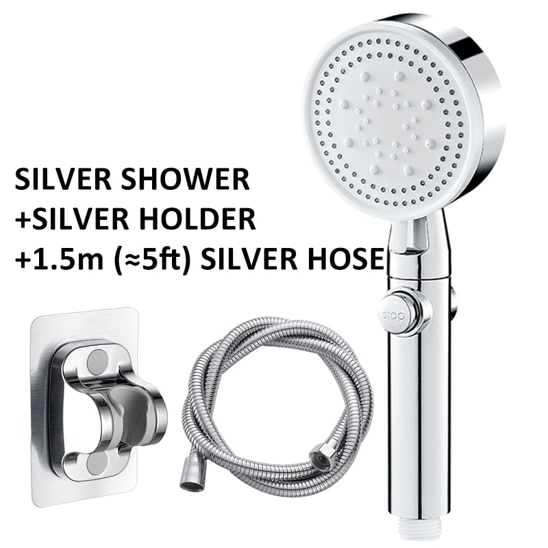Saving Water Shower Head  5 Mode Adjustable High Pressure Shower
