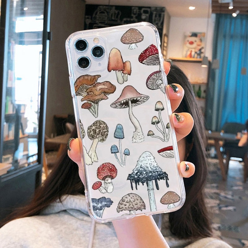 Mushroom Phone Case For iPhone 13 14 12 11 Pro Max Mini X XR XS 14Plus