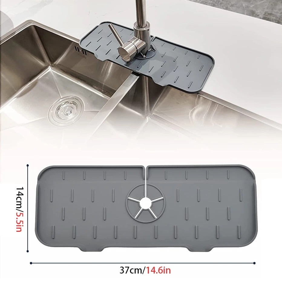 Kitchen Sink Splash Guard, Silicone Sink Faucet Mat, Sink Draining Pad Behind Faucet