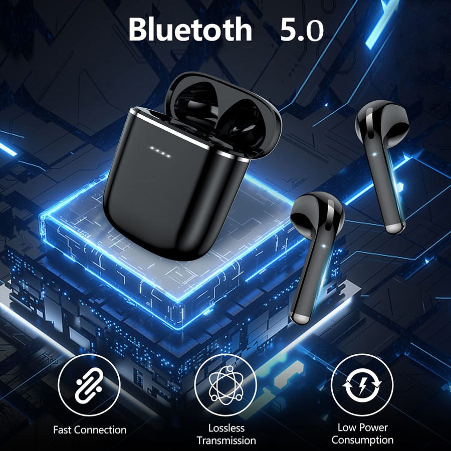 Wireless Earbuds Bluetooth Headphones 5.0 with Mics Clear Call 50H Playback Waterproof Stereo Earbuds Headsets
