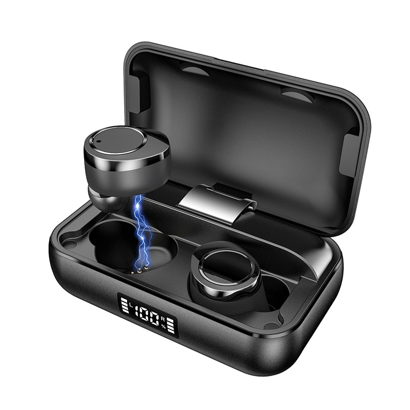 Wireless Earbuds Bluetooth Headphones 5.0 with Mics Clear Call 50H Playback Waterproof Stereo Earbuds Headsets