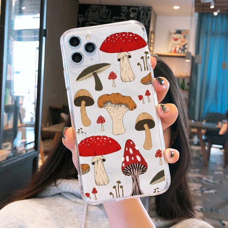 Mushroom Phone Case For iPhone 13 14 12 11 Pro Max Mini X XR XS 14Plus