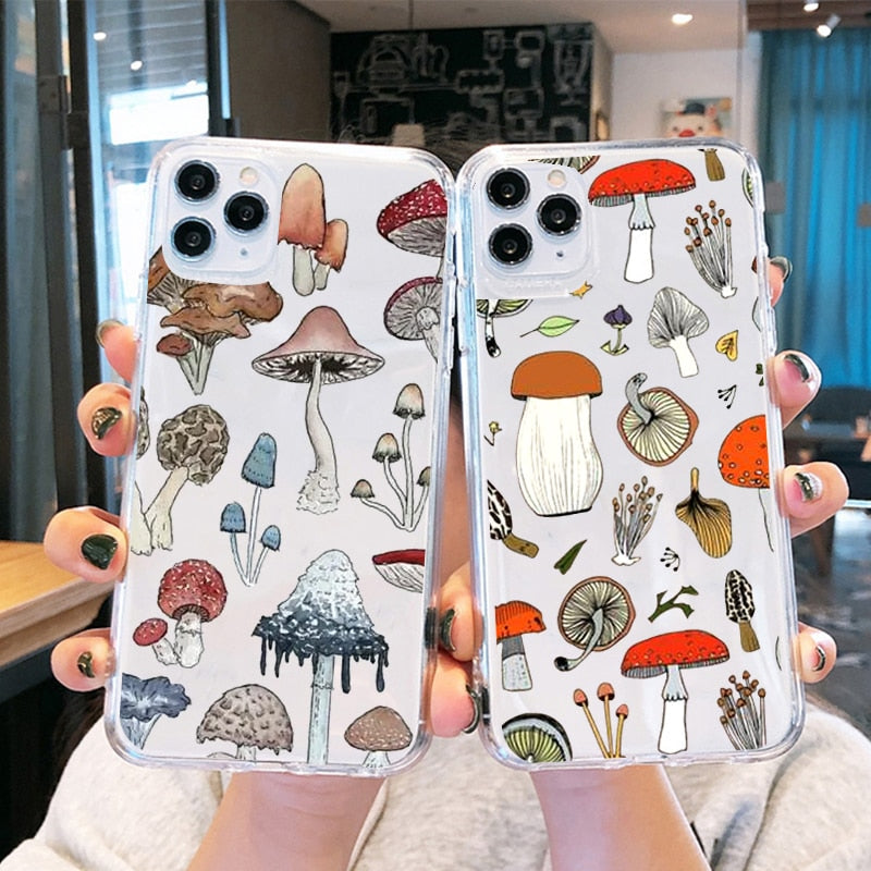 Mushroom Phone Case For iPhone 13 14 12 11 Pro Max Mini X XR XS 14Plus