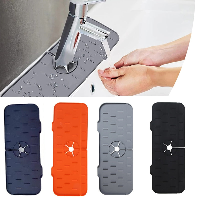Kitchen Sink Splash Guard, Silicone Sink Faucet Mat, Sink Draining Pad Behind Faucet