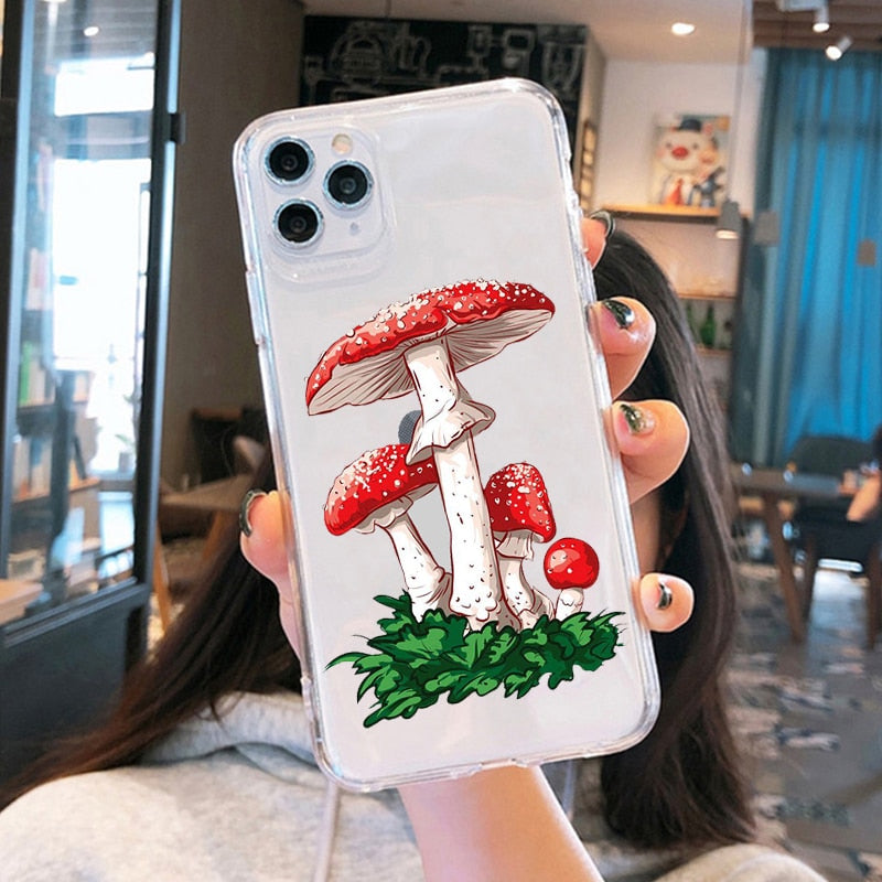 Mushroom Phone Case For iPhone 13 14 12 11 Pro Max Mini X XR XS 14Plus