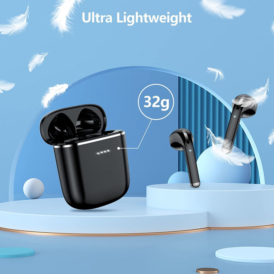 Wireless Earbuds Bluetooth Headphones 5.0 with Mics Clear Call 50H Playback Waterproof Stereo Earbuds Headsets