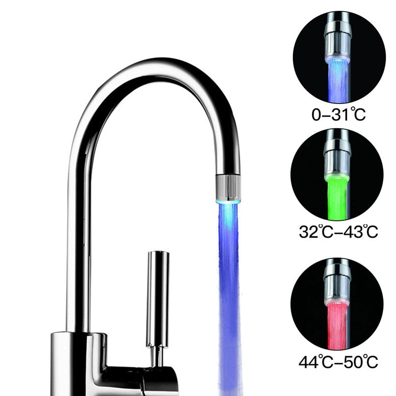 3 Color Light LED Temperature Sensitive Water Saving